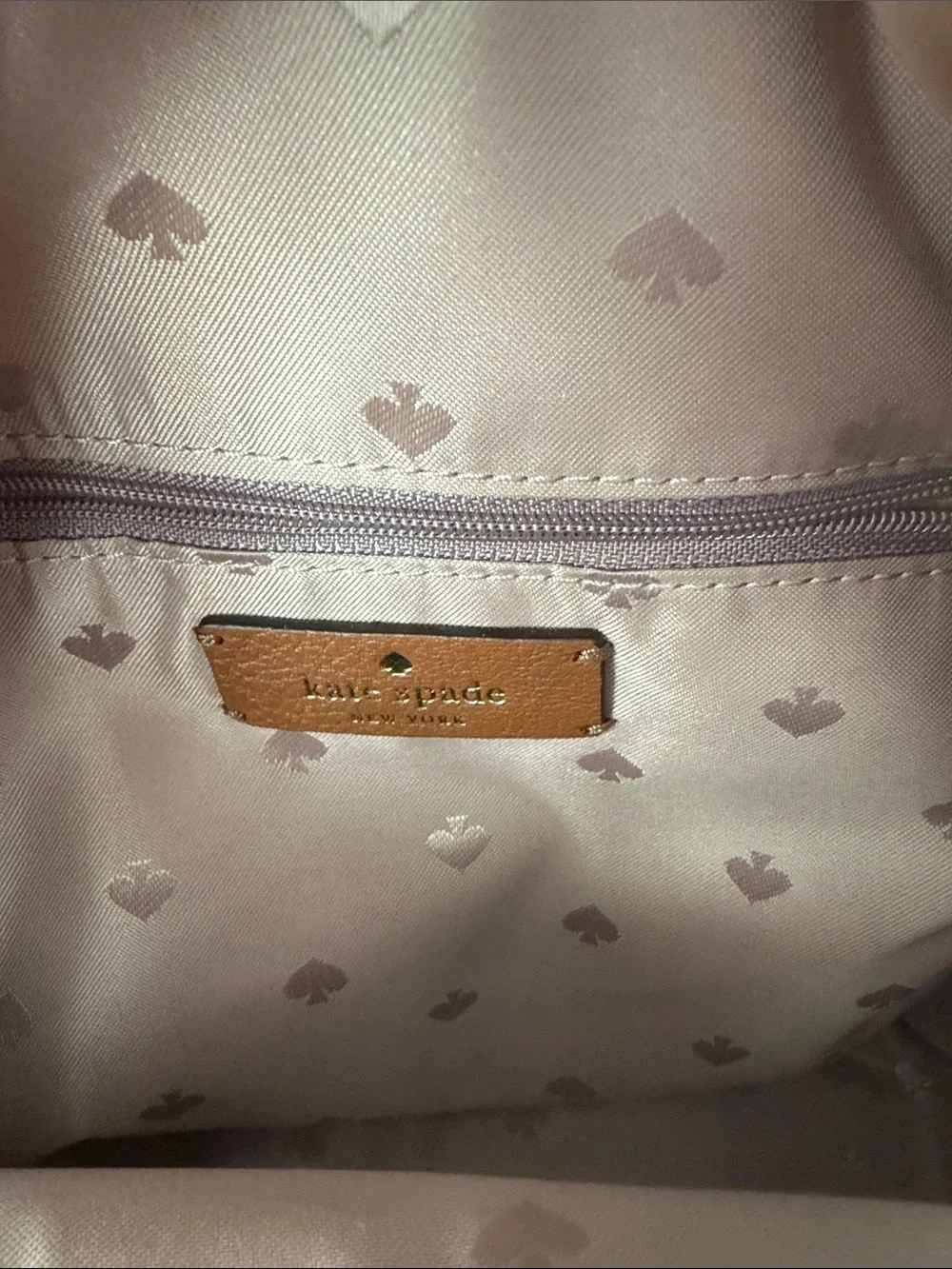 kate spade Brown Pebbled Leather Backpack with Multicolor Floral Card Case